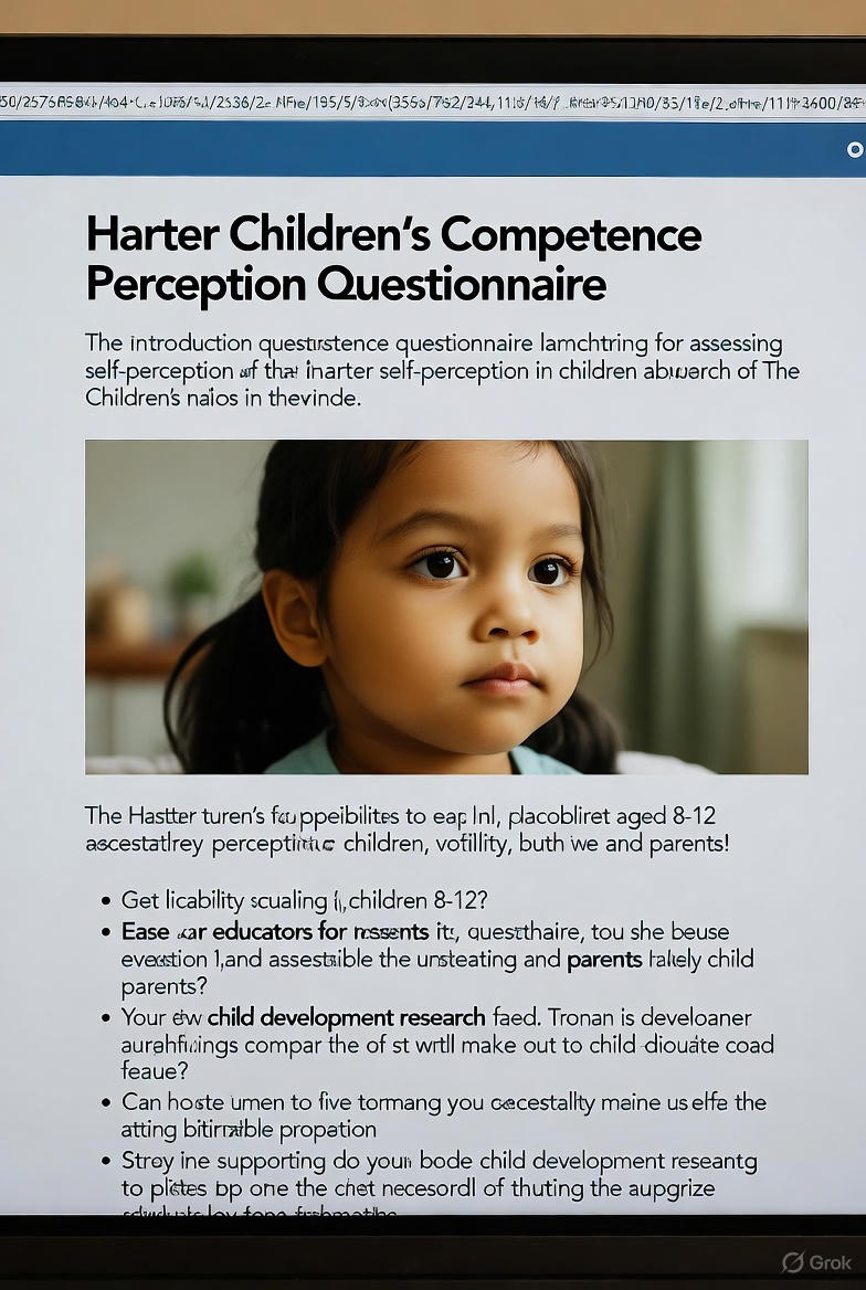 پرسشنامه ادراک شایستگی کودکان هارتر | فرم اصلی + راهنمای نمره‌گذاری